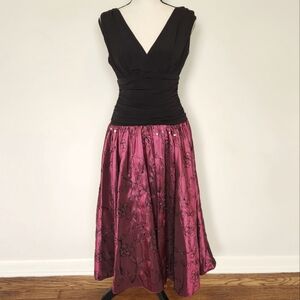 Christmas Party Dress Vintage Y2K Formal Black Burgundy Midi  Whimsigoth Fairy 6